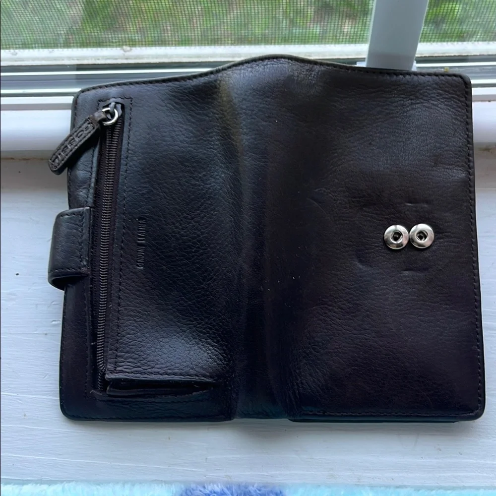 Fossil Dark Leather Wallet with Buckle - Picture 3 of 5